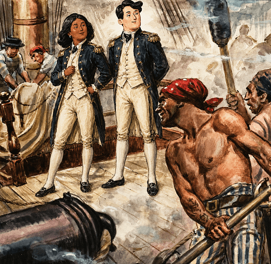 Cannons on deck